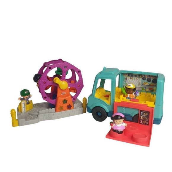 Little People Ferris Wheel & Serve It Up Food Truck Playset with Figures Bundle - Picture 1 of 7